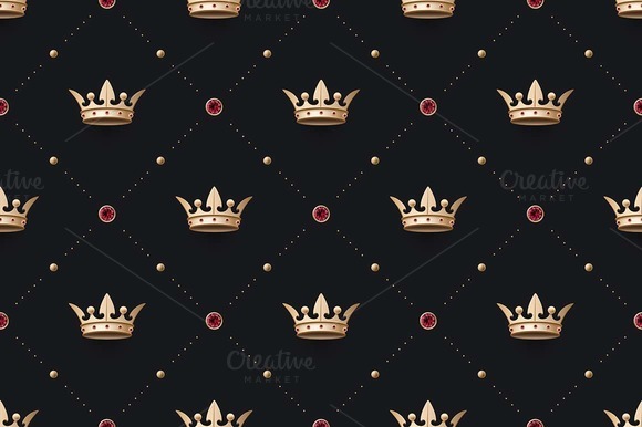 Seamless Pattern With King Crown