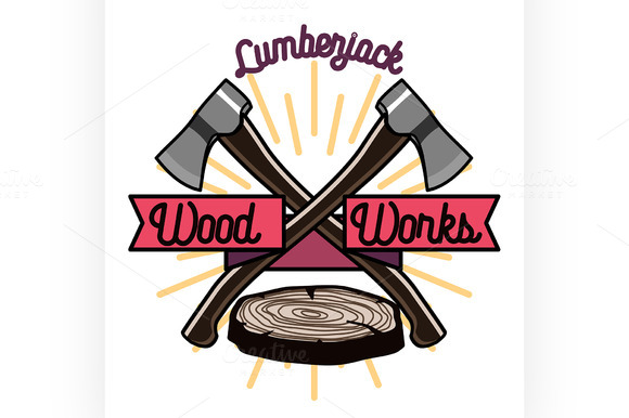 Color Vintage Lumberjack Emblem