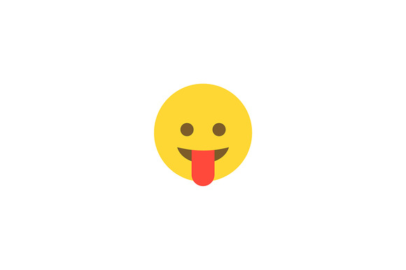 Flat Design Emoticon Emoji Tongue