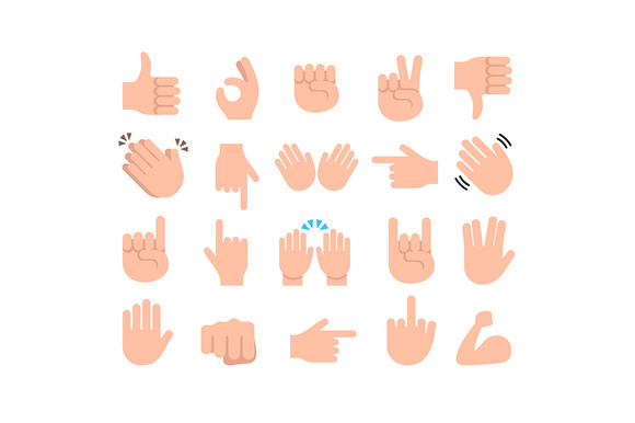 Hands Emoticon Emoji Icon Set