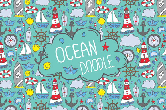 Doodle Ocean Seamless Patterns