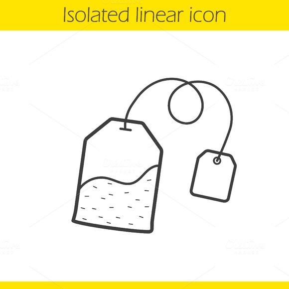 Tea Bag Linear Icon Vector