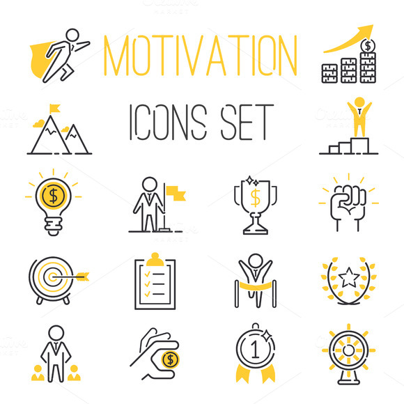 Motivations Icons Vector Set
