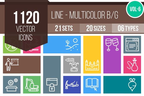 1120 Line Multicolor Icons
