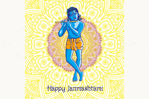 Happy Janmashtami Krishna Playing