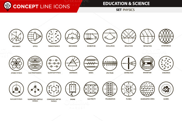 Concept Line Icons Physics