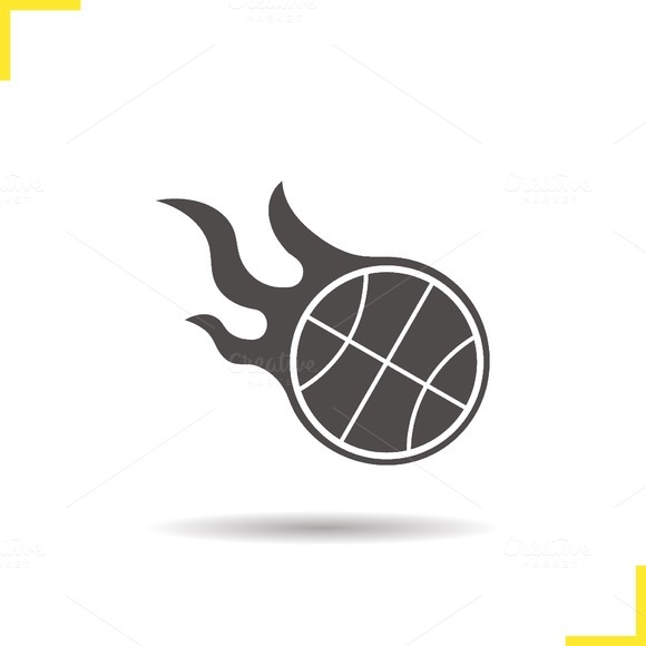 Burning Basketball Ball Icon Vector