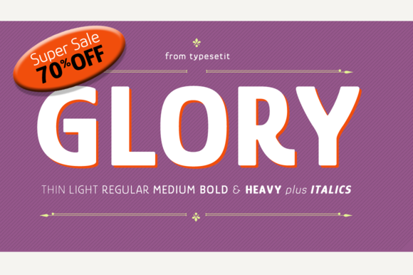 Glory- 13 Fonts Ridiculous Price
