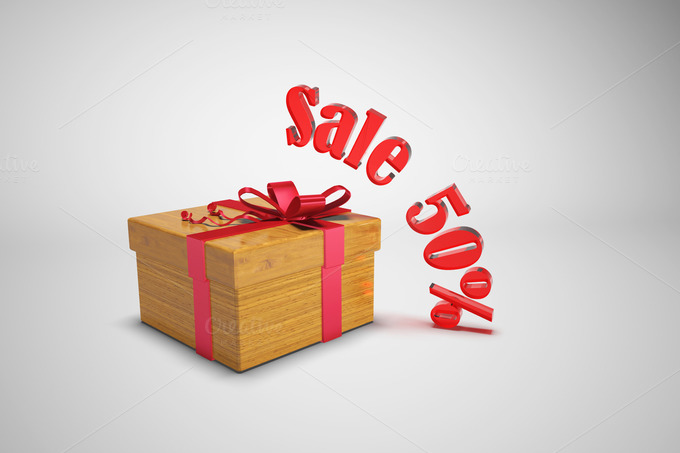 Gift Box And Text Sale