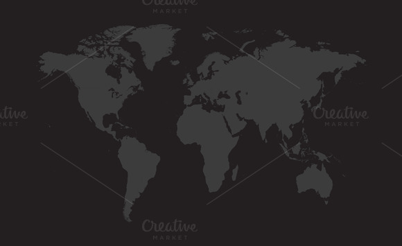 World Map Vector Dark Gray Color