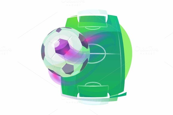 Soccer Football Ball And Pitch