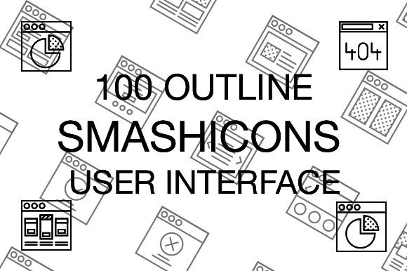 100 User Interface Icons Outline