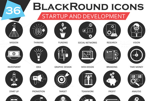 36 Start-up Development Icons Set