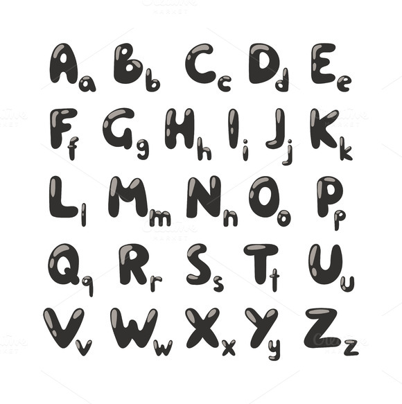 Alphabet Black Vector Set