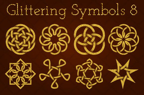 Golden Glittering Symbols #8