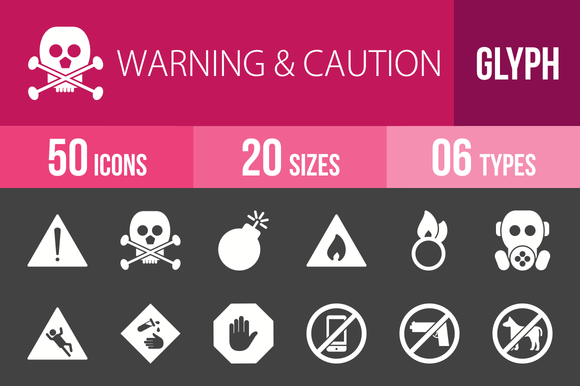 50 Warning Glyph Inverted Icons