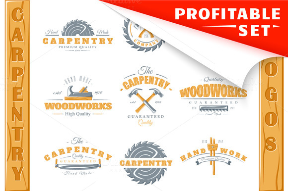 17 Colored Carpentry Logos Templates