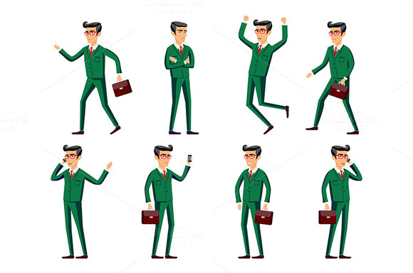 Businessman In Green Suit Poses