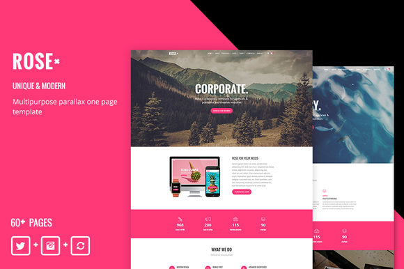 Rose Responsive One Page Template