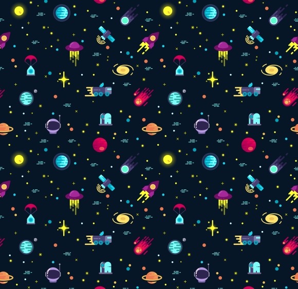 Space Vector Seamless Pattern