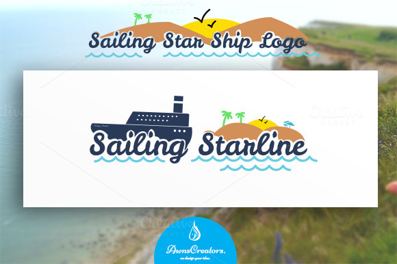 Sailing Star Ship Logo Sailing Star Ship Logo