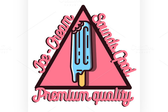 Color Vintage Ice Cream Emblem