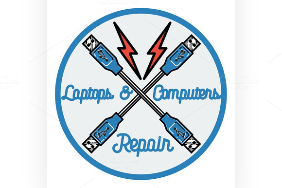 Repair Computers And Laptops Emblem