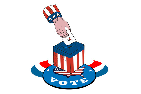 American Election Voting Ballot Box