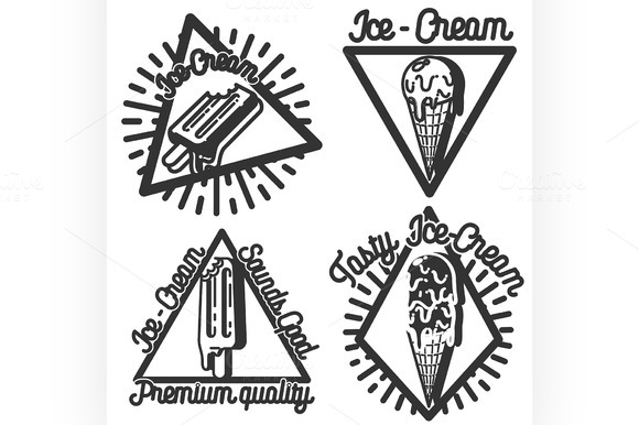 Vintage Ice Cream Emblems