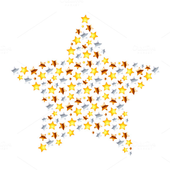 Star Made From Little Stars On White