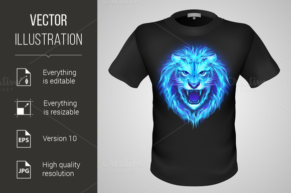 Male T-shirt With Lion Print