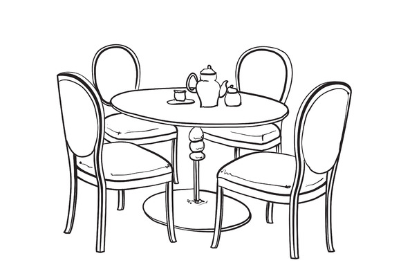 Dinner Table Furniture Sketch
