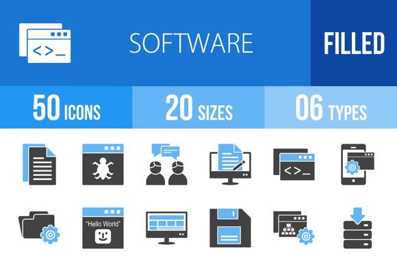 50 Software Blue Black Icons