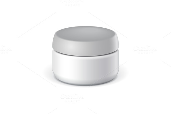 Realistic White Cosmetic Cream Jars
