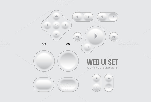 Light Web UI Elements Design Gray