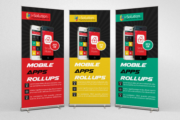 Mobile App Business Roll Up Banners
