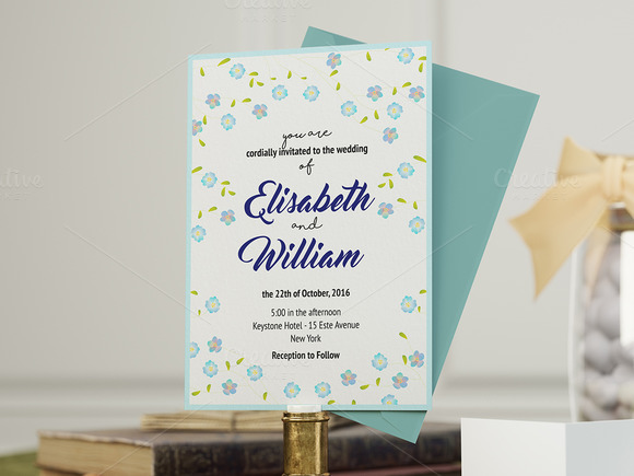 Forget Me Not Wedding Invitation