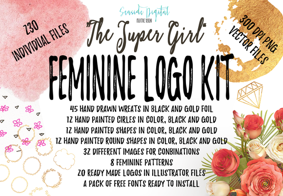 Super Girl Feminine Logo Kit