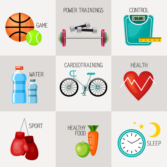 Healthy Lifestyle Icons Set