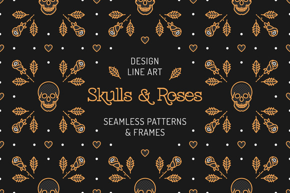 Skull Roses Patterns Frames