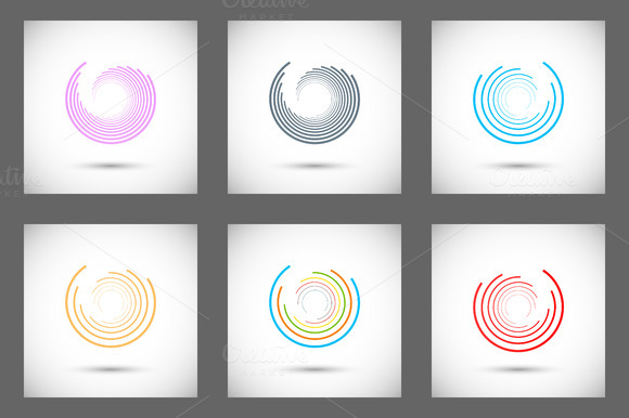 Set Abstract Color Circle