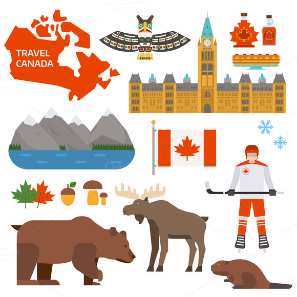 Canada Symbols Vector Illustration