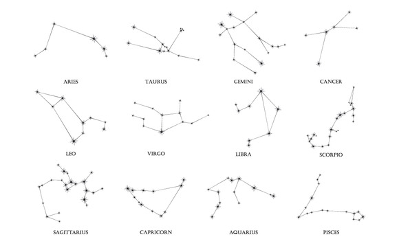 Set Of Zodiac Constellations