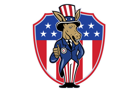 Democrat Donkey Mascot Thumbs Up