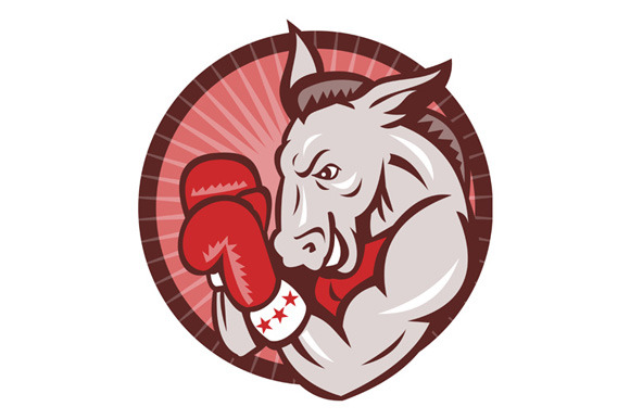 Democrat Donkey Mascot Boxer Boxing