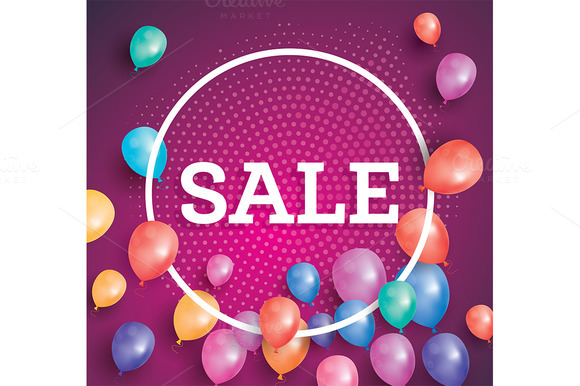 Sale Poster On Red Background