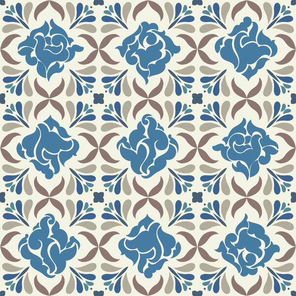 Seamless TILE Classic Pattern Blue