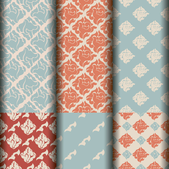Set Of 6classic Patterns Silk Style