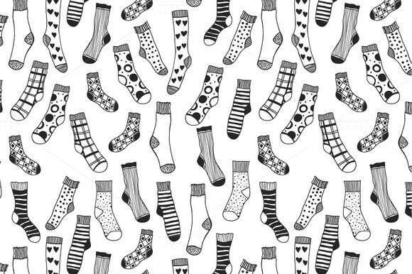 Seamless Pattern Of Socks