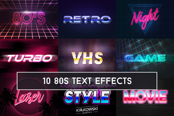 80's Retro Text Effect Mockup